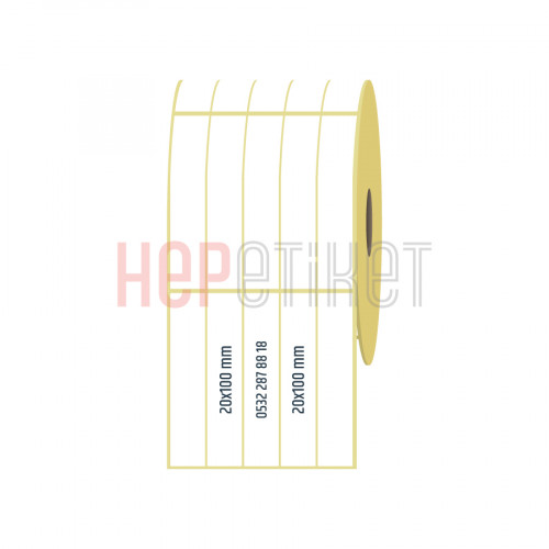 20x100 mm 5li Ayrık Kuşe Etiket