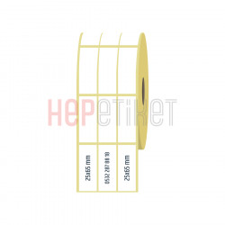 25x65 mm 3'lü Ayrık Kuşe Etiket 25x65 mm 3'lü Ayrık Kuşe Etiket