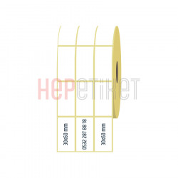 30x60 mm 3'lü Ayrık Kuşe Etiket 30x60 mm 3'lü Ayrık Kuşe Etiket