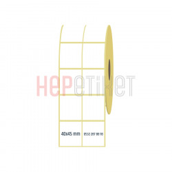 40x45 mm 2'li Ayrık Kuşe Etiket 40x45 mm 2'li Ayrık Kuşe Etiket