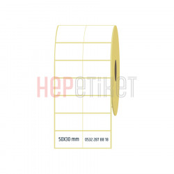 50x30 mm 2'li Bitişik Kuşe Etiket 50x30 mm 2'li Bitişik Kuşe Etiket