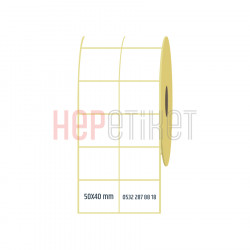 50x40 mm 2'li Ayrık Kuşe Etiket 50x40 mm 2'li Ayrık Kuşe Etiket