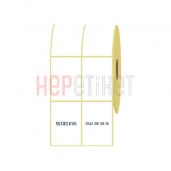 50x80 mm 2'li Ayrık Termal Etiket 50x80 mm 2'li Ayrık Termal Etiket