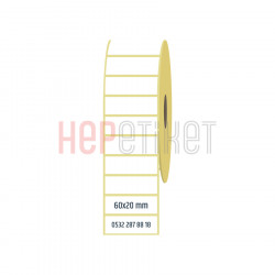60x20 mm Kuşe Etiket 60x20 mm Kuşe Etiket