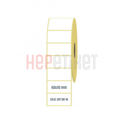 60x30 mm Kuşe Etiket 60x30 mm Kuşe Etiket