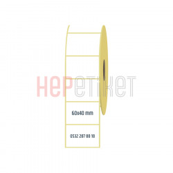 60x40 mm Kuşe Etiket 60x40 mm Kuşe Etiket