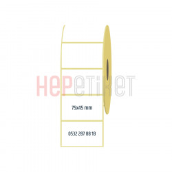 75x45 mm Lamine Termal Etiket