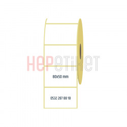 80x50 mm Lamine Termal Etiket