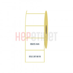 80x55 mm Lamine Termal Etiket