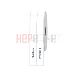 25x100 mm 2'li Ayrık PP Şeffaf Etiket