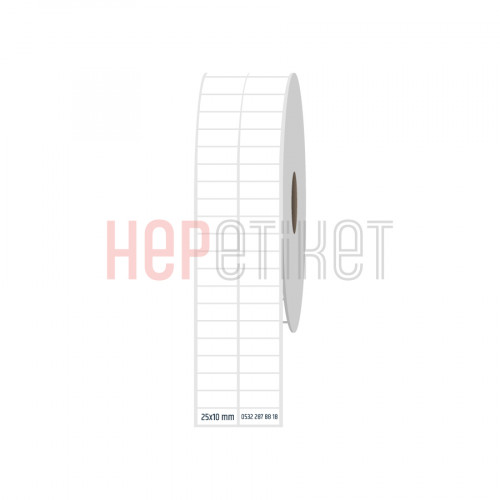 25x10 mm 2li Ayrık PP Şeffaf Etiket