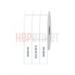 30x100 mm 3'lü Ayrık PP Opak Etiket 30x100 mm 3'lü Ayrık PP Opak Etiket