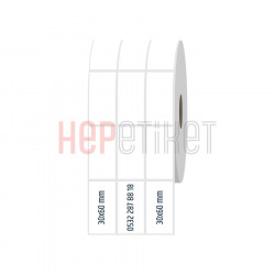 30x60 mm 3'lü Ayrık PP Opak Etiket 30x60 mm 3'lü Ayrık PP Opak Etiket