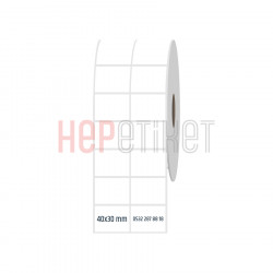 40x30 mm 2'li Ayrık PP Opak Etiket 40x30 mm 2'li Ayrık PP Opak Etiket