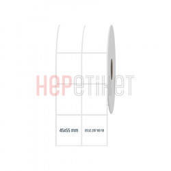 45x55 mm 2'li Ayrık PP Opak Etiket 45x55 mm 2'li Ayrık PP Opak Etiket