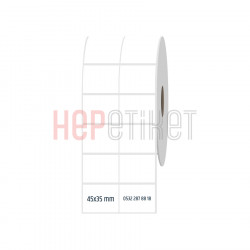 45x35 mm 2'li Ayrık PP Opak Etiket 45x35 mm 2'li Ayrık PP Opak Etiket