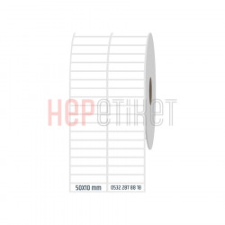 50x10 mm 2'li Ayrık PP Opak Etiket 50x10 mm 2'li Ayrık PP Opak Etiket