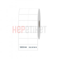 50x30 mm 2'li Bitişik PP Şeffaf Etiket