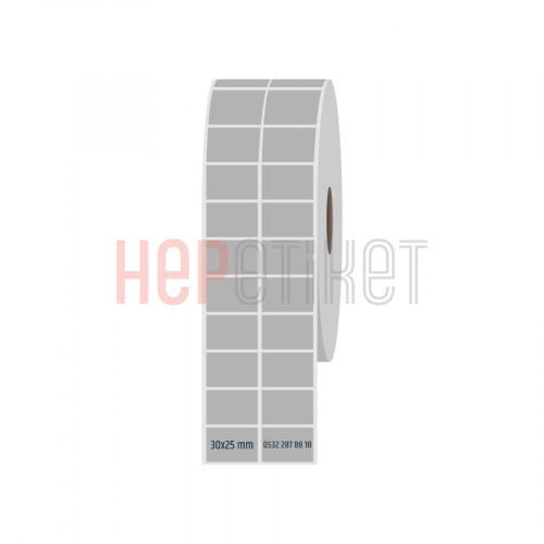 30x25 mm 2li Ayrık Silvermat Etiket