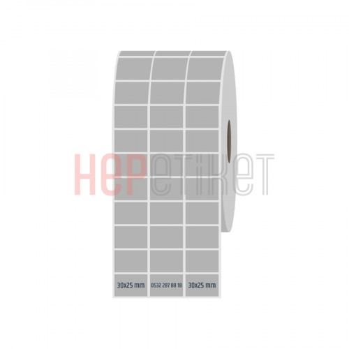 30x25 mm 3lü Ayrık Silvermat Etiket