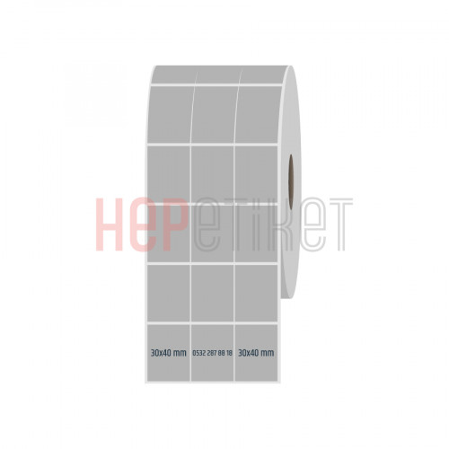 30x40 mm 3lü Bitişik Silvermat Etiket