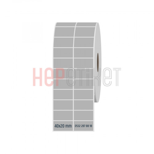 40x20 mm 2li Ayrık Silvermat Etiket