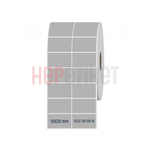 50x20 mm 2li Ayrık Silvermat Etiket
