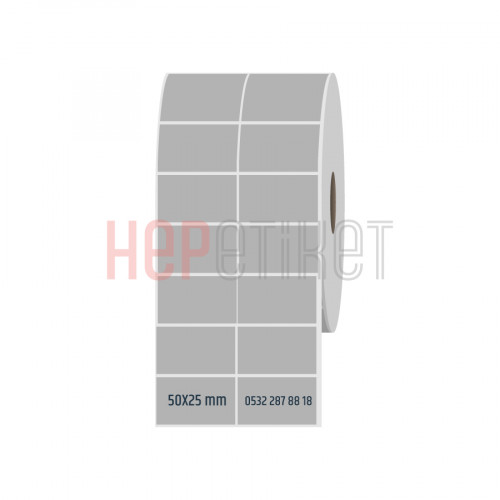 50x25 mm 2li Ayrık Silvermat Etiket