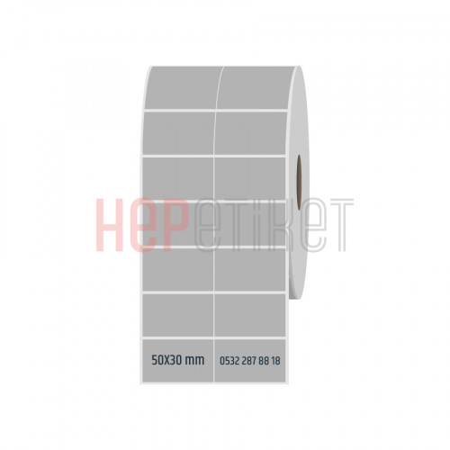 50x30 mm 2li Bitişik Silvermat Etiket
