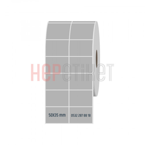 50x35 mm 2li Ayrık Silvermat Etiket
