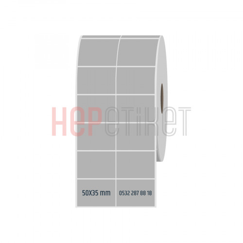 50x35 mm 2li Bitişik Silvermat Etiket